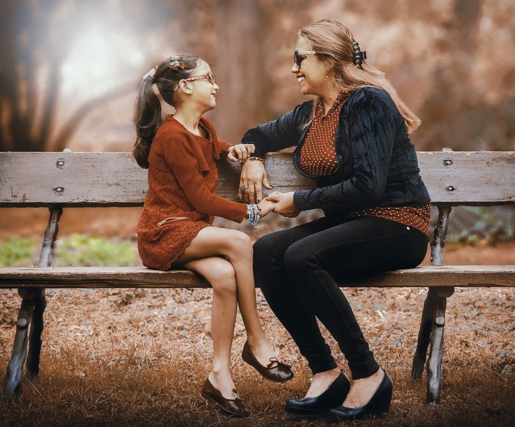 mother and daughter, adult, women